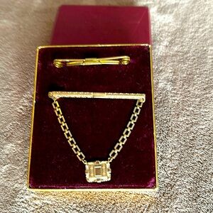 1930’s Hayward Swank Tie Tack and Tie Bar. Space for Initial is Blank.